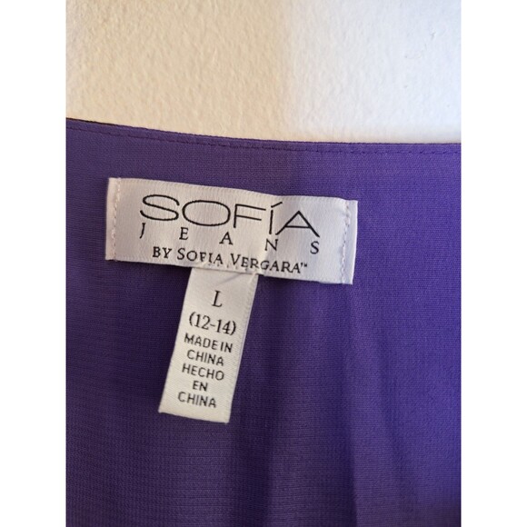 SOFIA VERGARA Sleeveless Pleated Dark Floral Midi Dress L 12/14 Boho Fairy Party - Picture 5 of 11